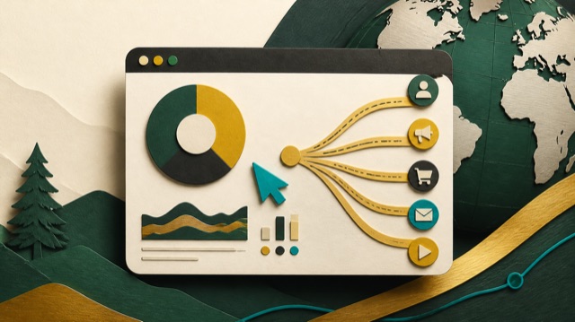 A dimensional campaign browser, experimental routes, and a global marketing motif.